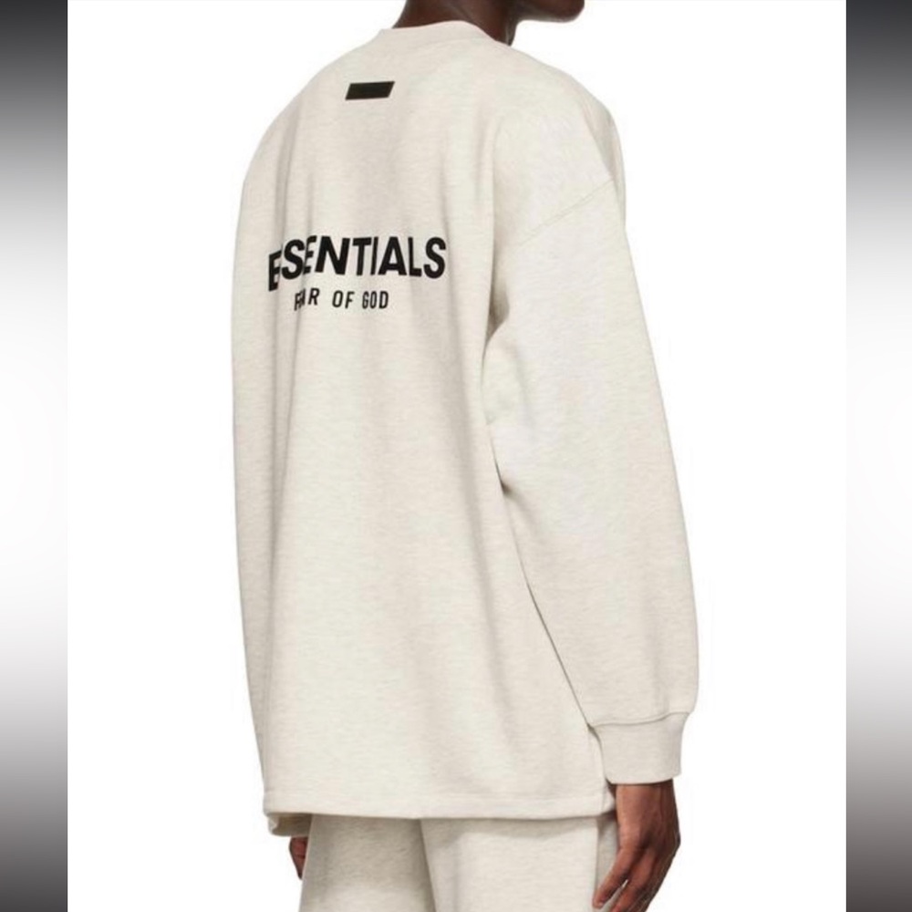 Essentials Fear Of God Oatmeal Oversized Crewneck Relaxed Sweatshirt Large NWT
